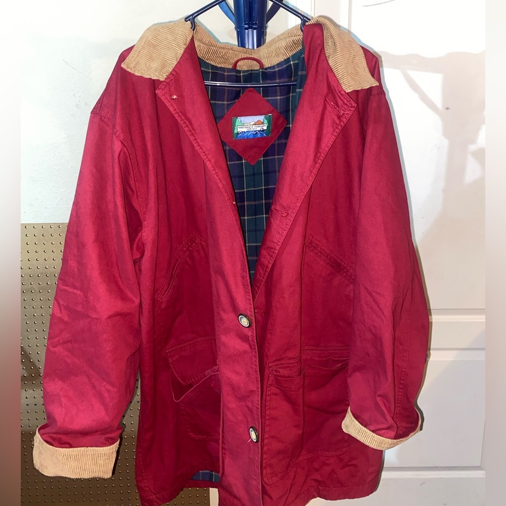 Vintage Oversize Northeast Terrain Company Red Coat XL